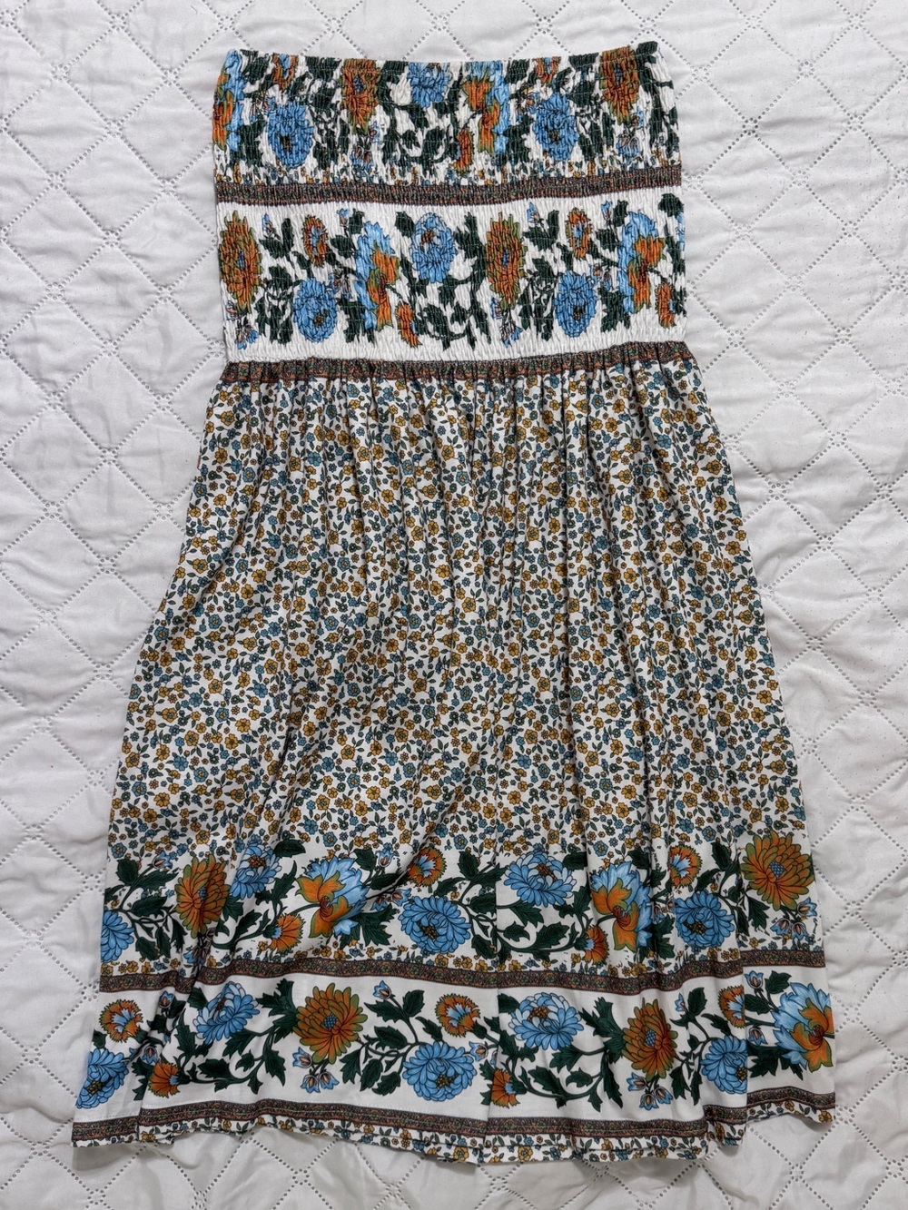 Bohemian Floral Smocked Tube Top